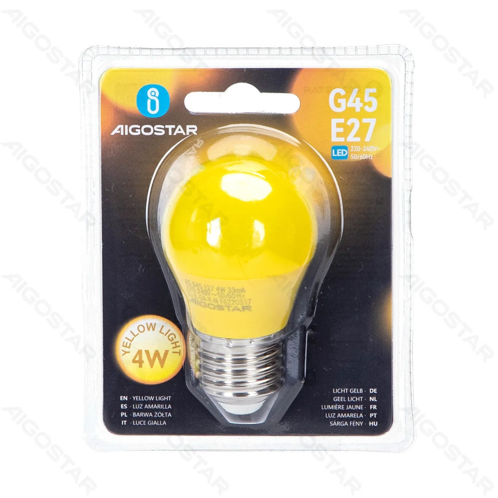 LAMPADINA LED G45 E27 4W - LUCE GIALLAAigostar