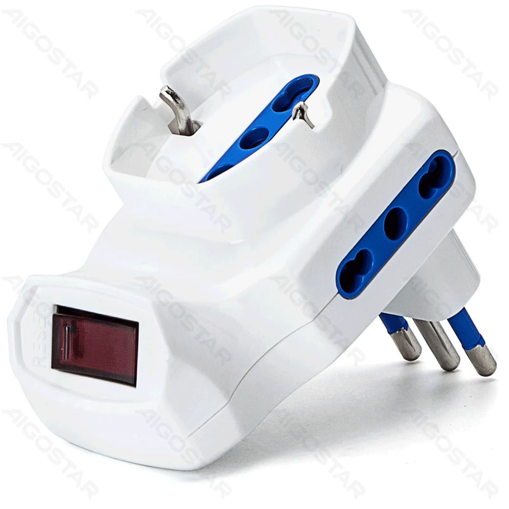 ADATTATORE A 3 VIE CON INTERRUTTORE 10A - BIANCOAigostar