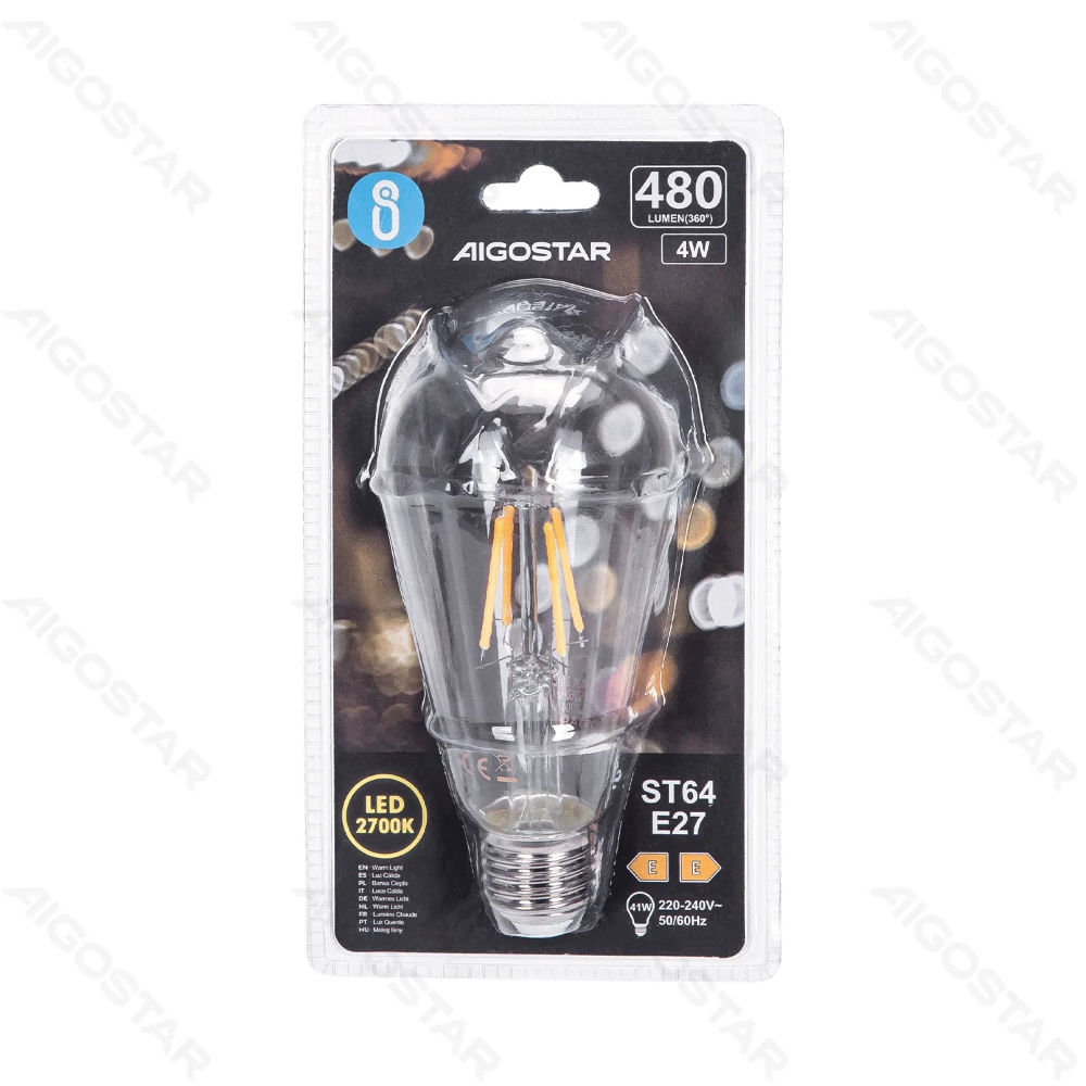 LAMPADINA LED ST64 E27 4W - LUCE CALDA 2700KAigostar