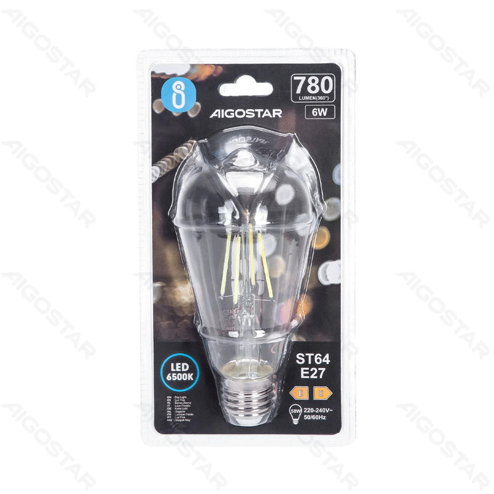 LAMPADINA LED ST64 E27 6W - LUCE FREDDA 6500KAigostar