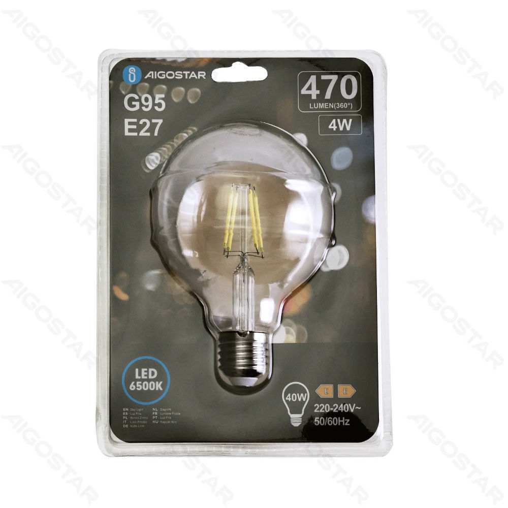 LAMPADINA LED G95 E27 4W - LUCE FREDDA 6500KAigostar