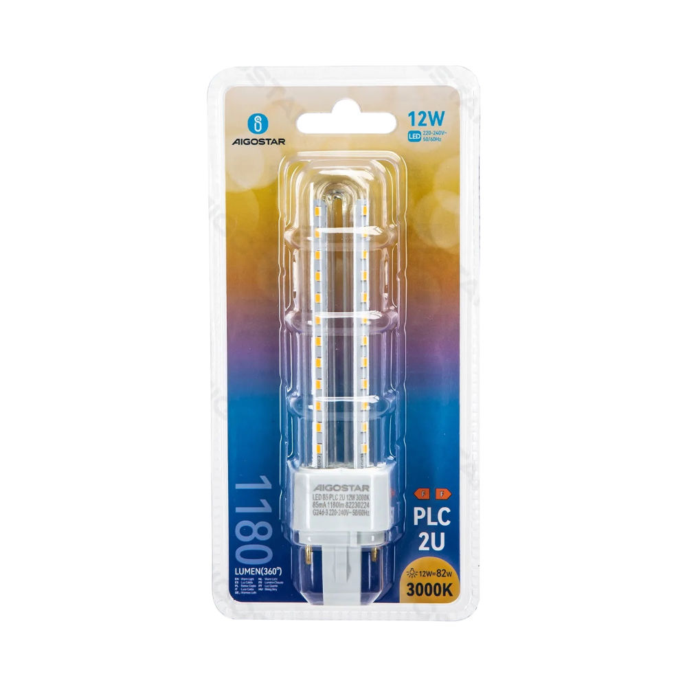 LAMPADINA LED-2U PLC 12W - LUCE CALDA - 1180LMAigostar