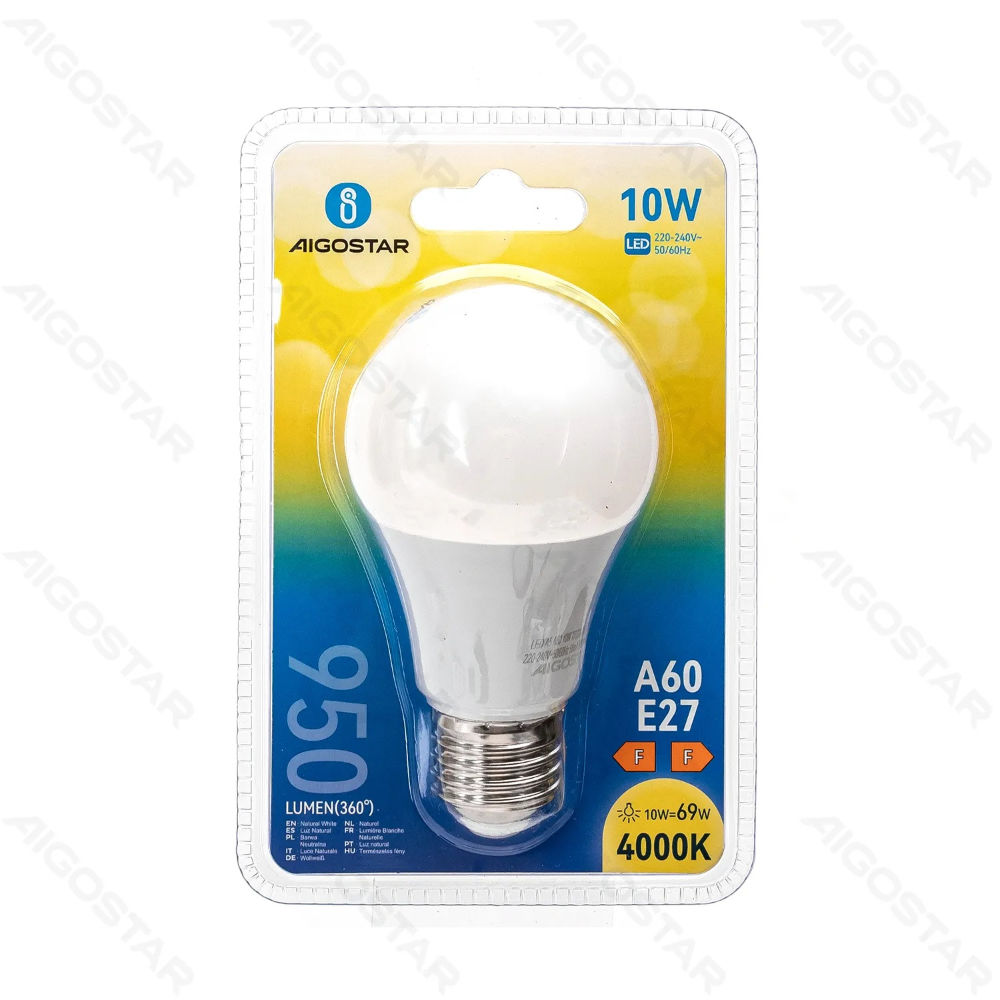 LAMPADINA LED A60 E27 10W - LUCE NEUTRA - 950LMAigostar
