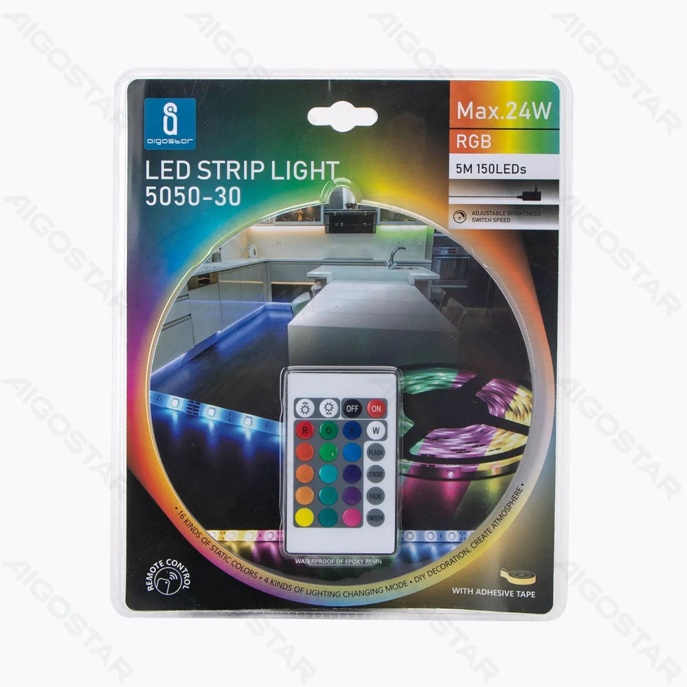 STRISCIA LED CON TELECOMANDO - LUCE RGB - 5MAigostar