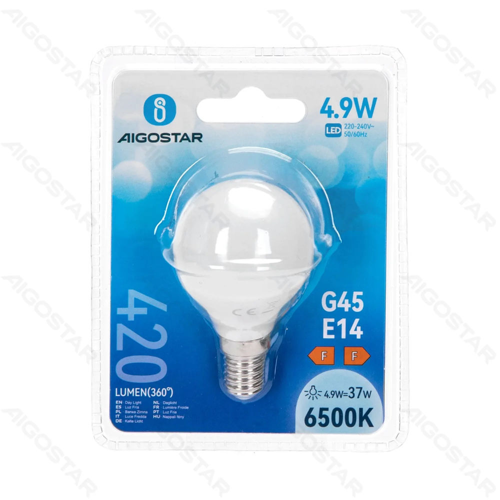 MINI GLOBO LED G45 E14 4.9W - LUCE FREDDA - 420LMAigostar