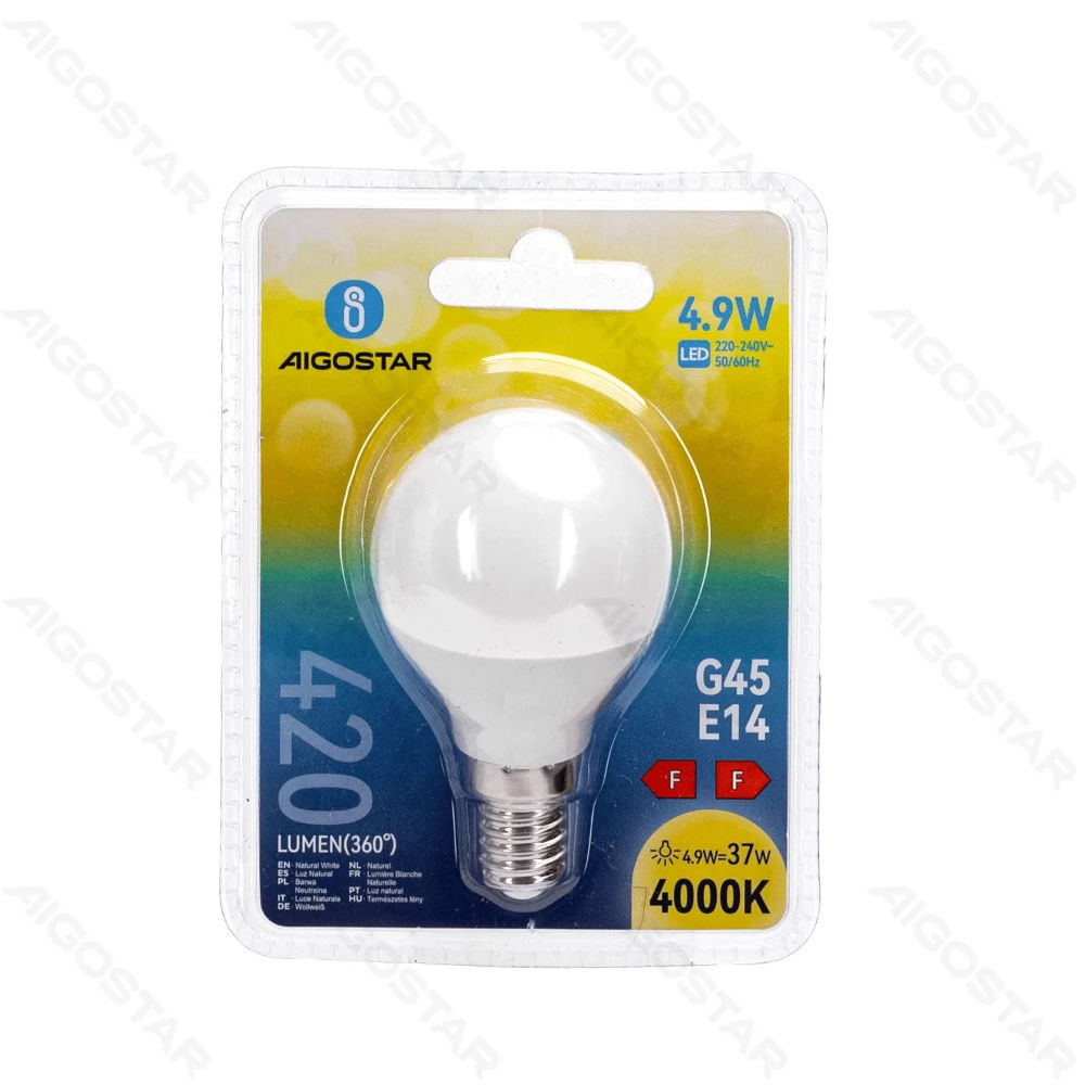 MINI GLOBO LED G45 E14 4.9W - LUCE NEUTRA - 420LMAigostar
