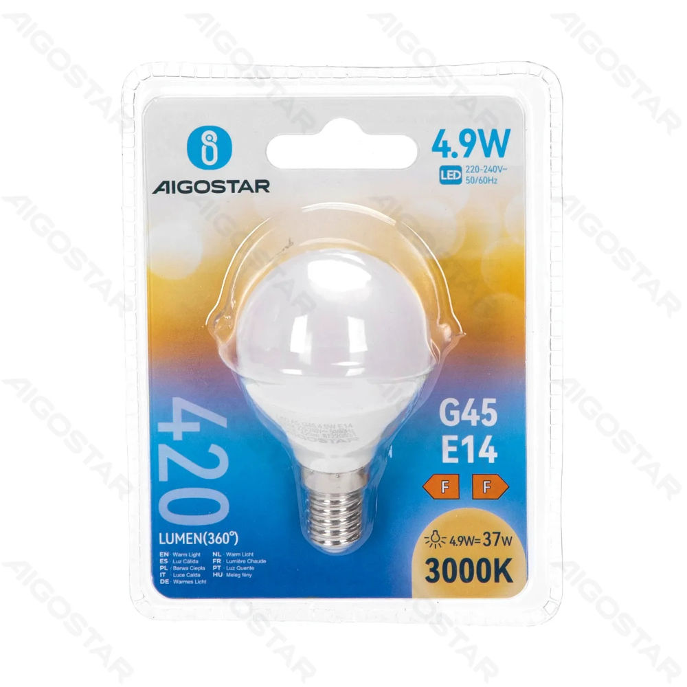 MINI GLOBO LED G45 E14 4.9W - LUCE CALDA - 420LMAigostar