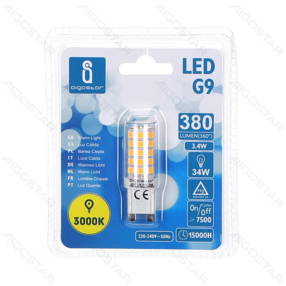 LAMPADINA LED G9 3.4W - LUCE CALDA - 380LMAigostar