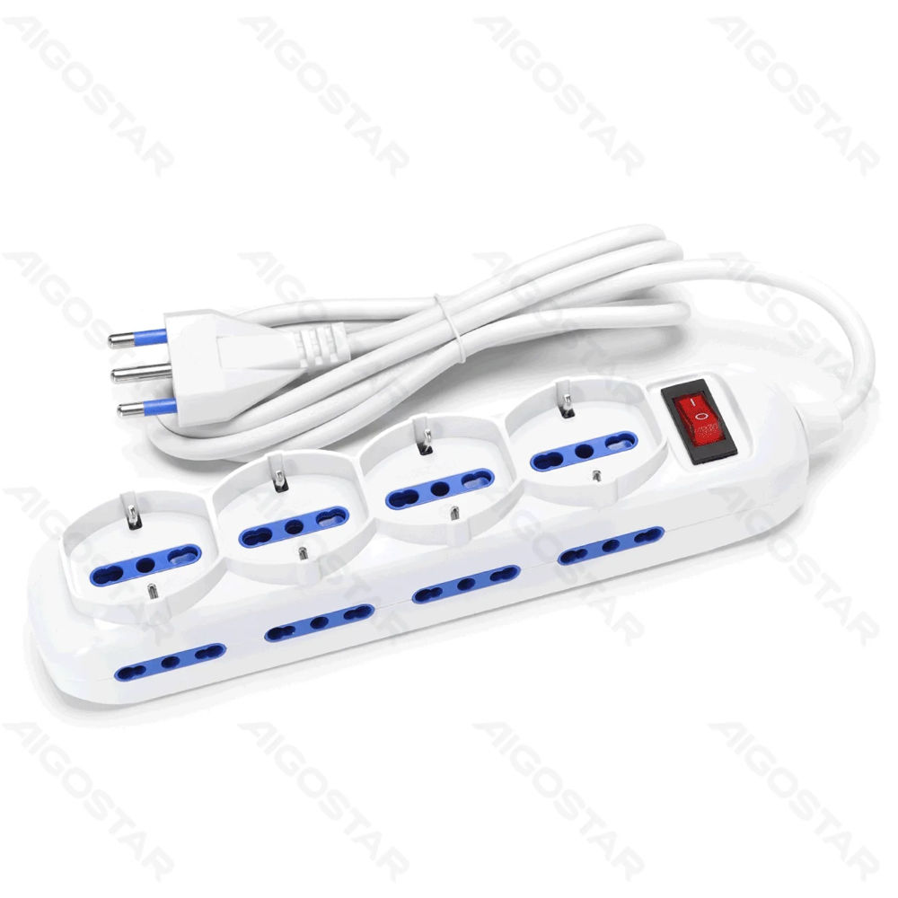 MULTIPRESE A 12 VIE CON INTERRUTTORE 16A - 1.5MAigostar