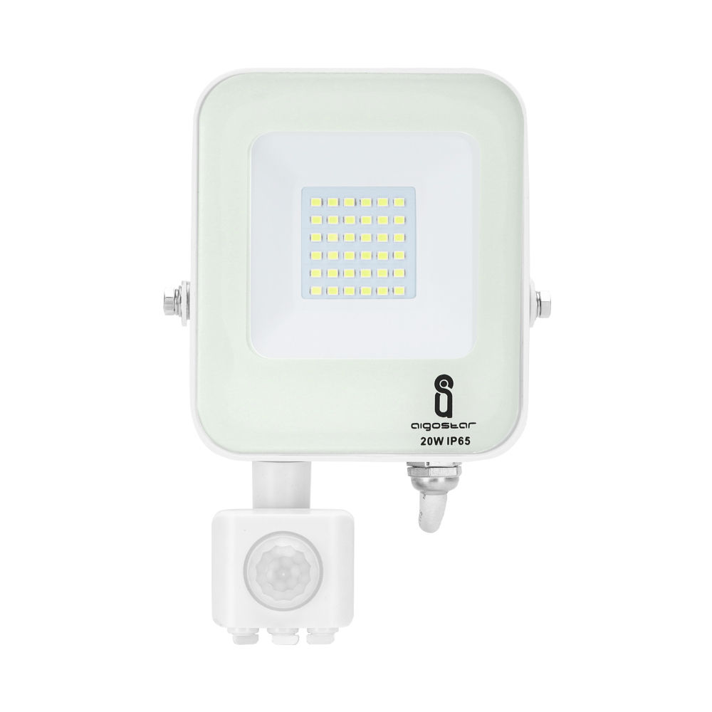 FLOODLIGHT LED CON SENSORE BIANCO 20W - LUCE NEUTRAAigostar