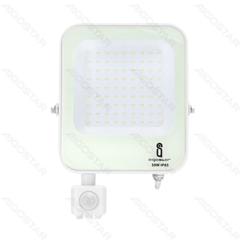 FLOODLIGHT LED CON SENSORE BIANCO 50W - LUCE NEUTRAAigostar