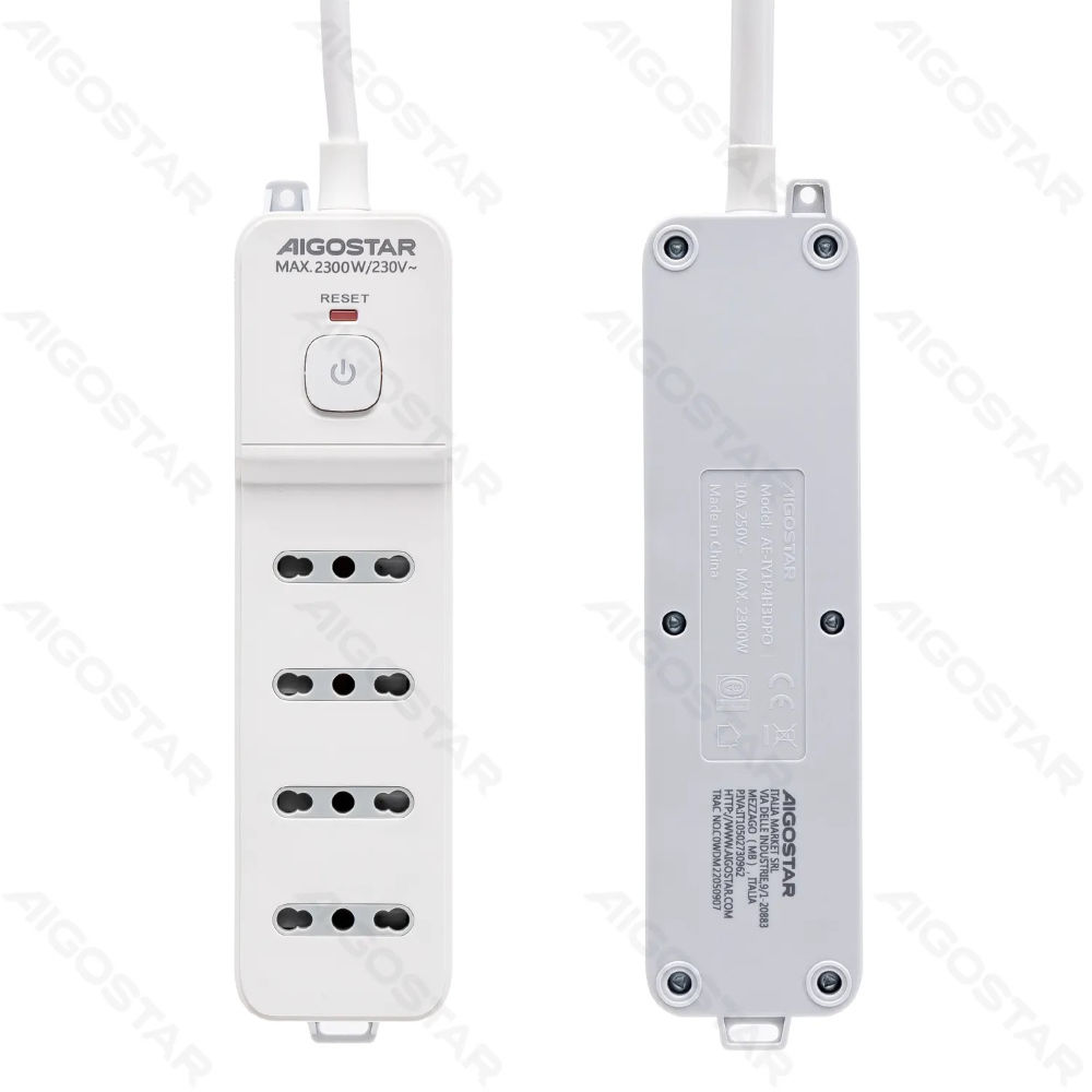 MULTIPRESA A 4 VIE CON INTERRUTTORE 10A - 1,5MAigostar