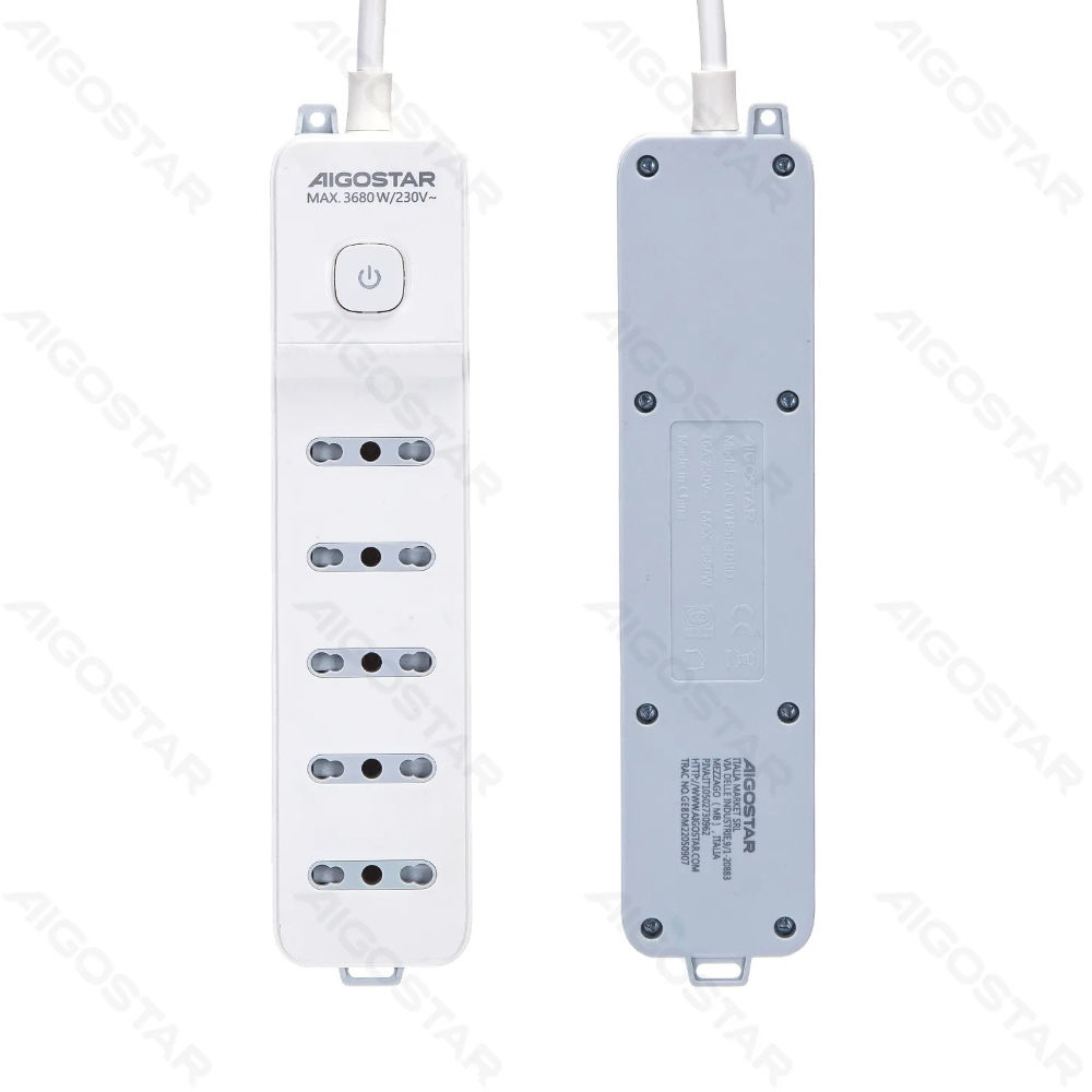 MULTIPRESA A 5 VIE CON INTERRUTTORE 16A - 1,5MAigostar