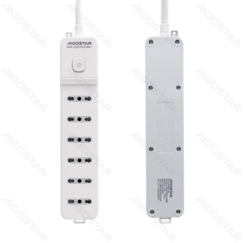 MULTIPRESA A 6 VIE CON INTERRUTTORE 16A - 1,5MAigostar