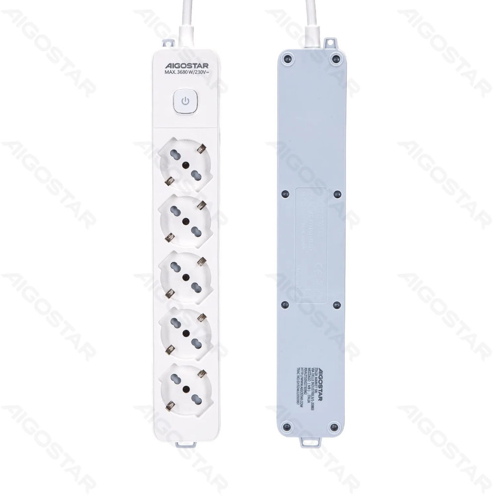 MULTIPRESA A 5 VIE CON INTERRUTTORE 16A - 1,5MAigostar