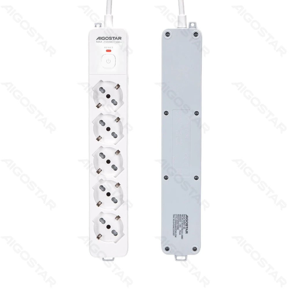 MULTIPRESA A 5 VIE CON INTERRUTTORE 10A - 1,5MAigostar