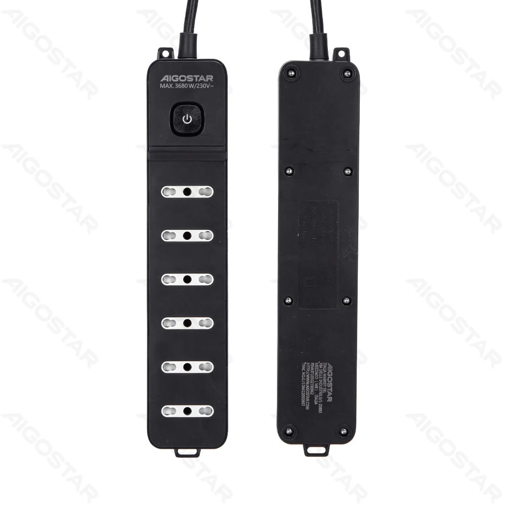 MULTIPRESA A 6 VIE CON INTERRUTTORE 16A - 1,5MAigostar