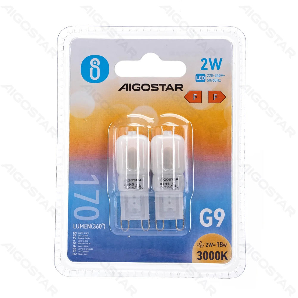 LAMPADINE LED G9 2W - LUCE CALDA  2PZAigostar