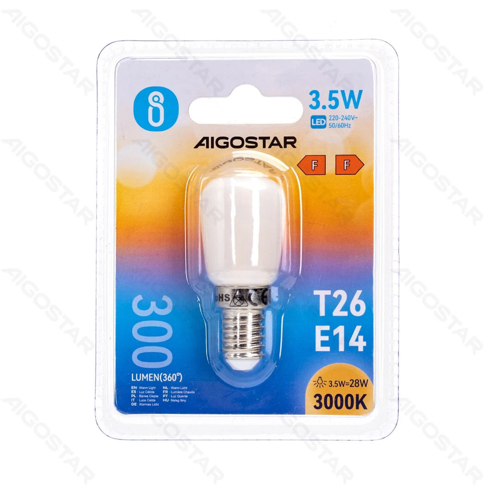LAMPADINA LED PER FRIGORIFERO - LUCE CALDA - E14 3,5WAigostar