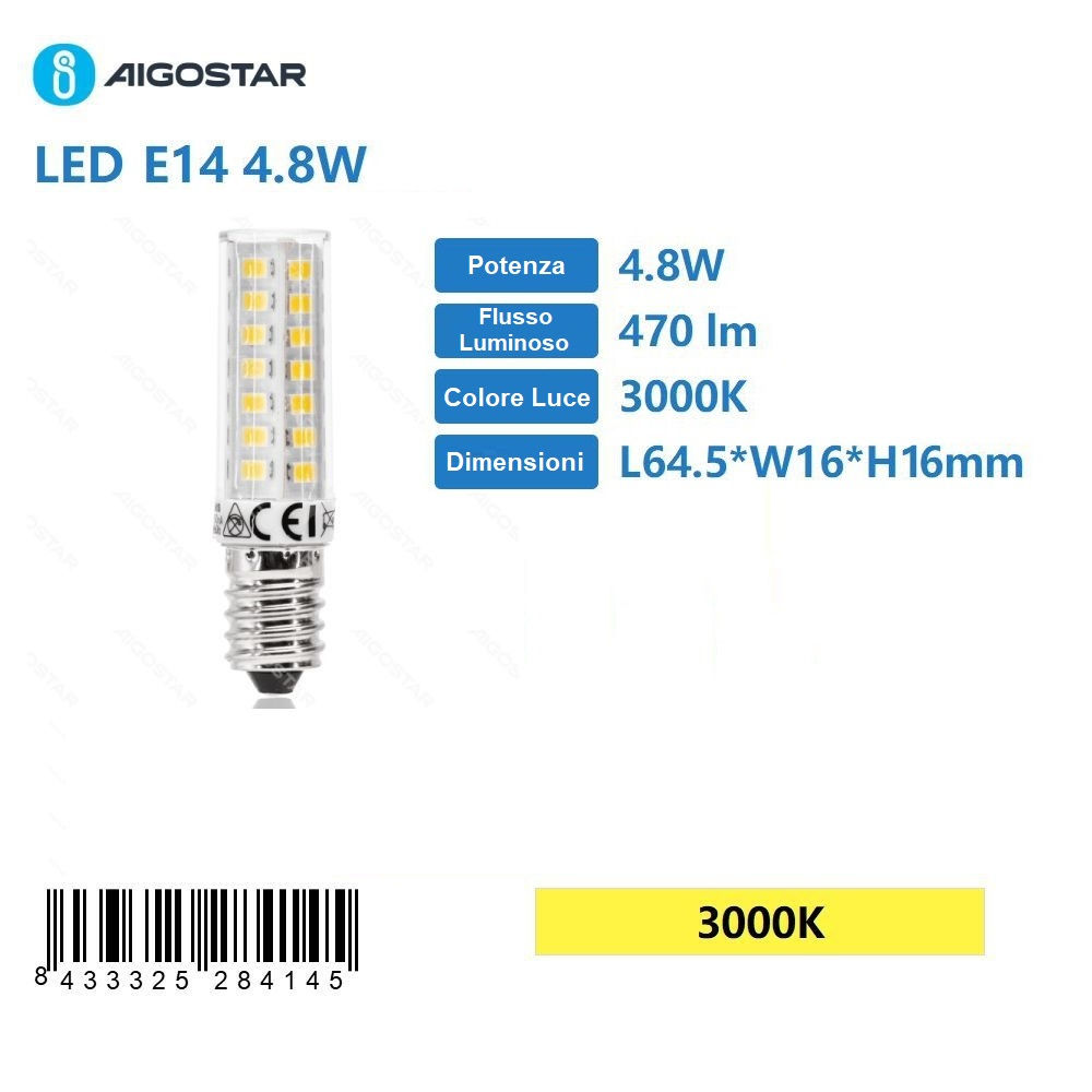 LAMPADINA LED E14 4.8W - LUCE CALDA - 470LMAigostar