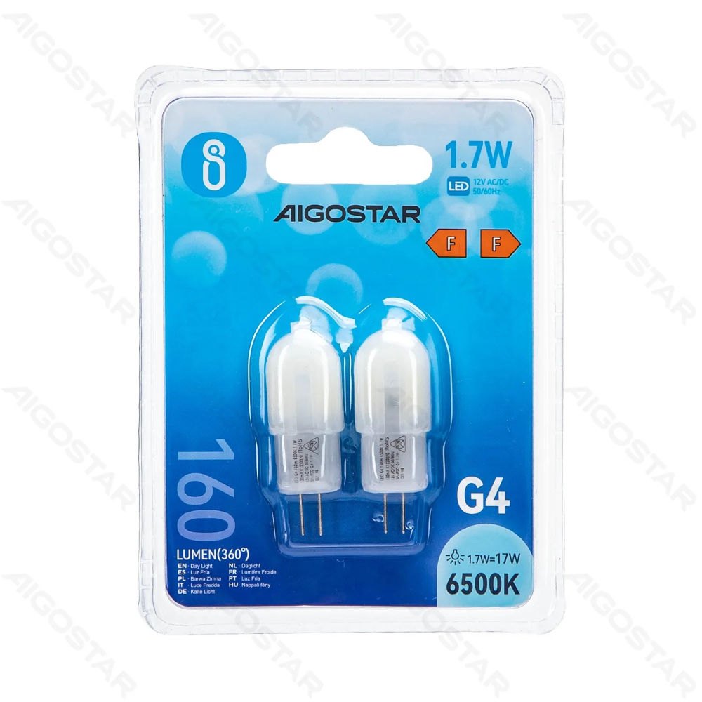 LAMPADINA LED G4 1.7W - LUCE FREDDA 160LM - 2PZAigostar