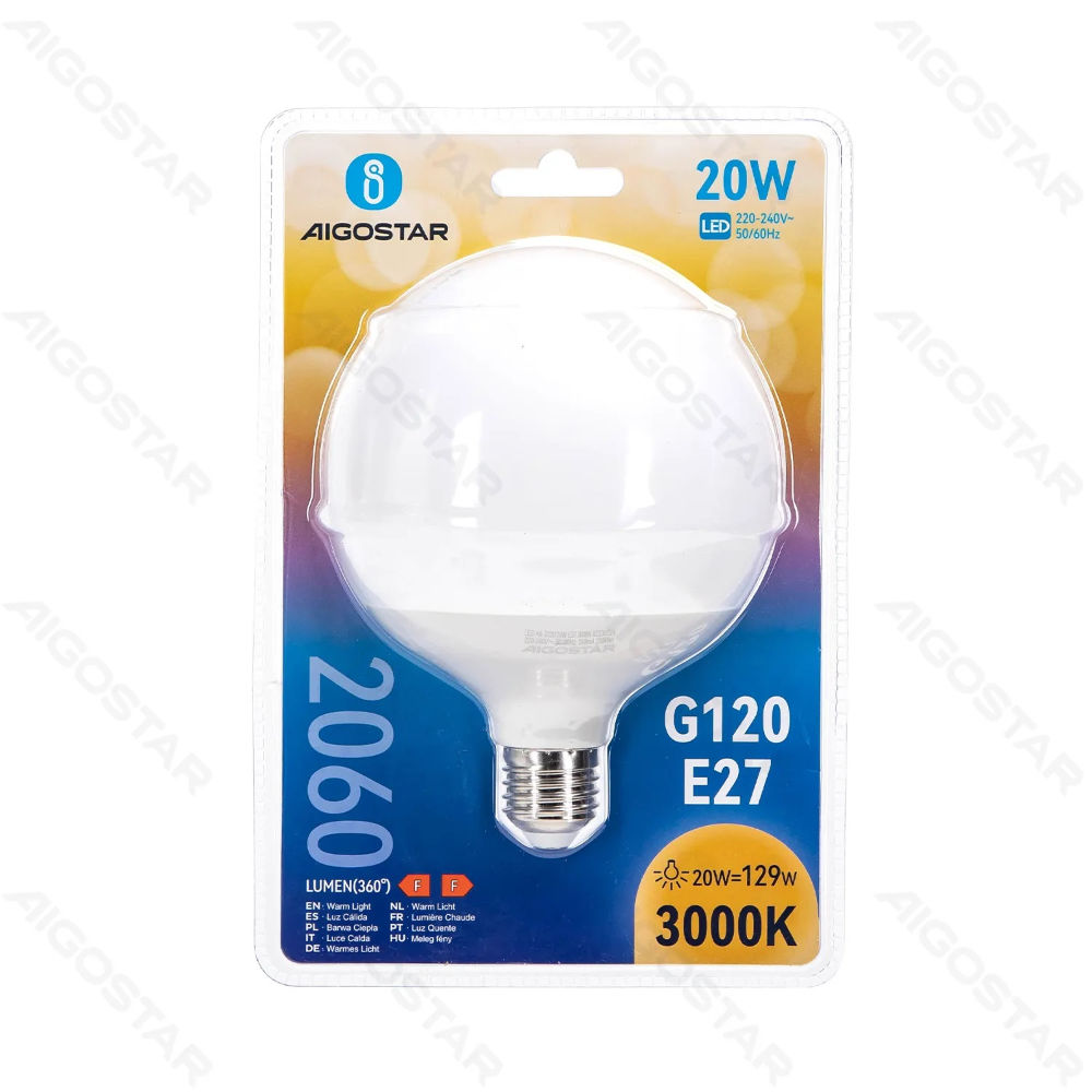 LAMPADINA LED G120 E27 20W - LUCE CALDA - 2060LMAigostar
