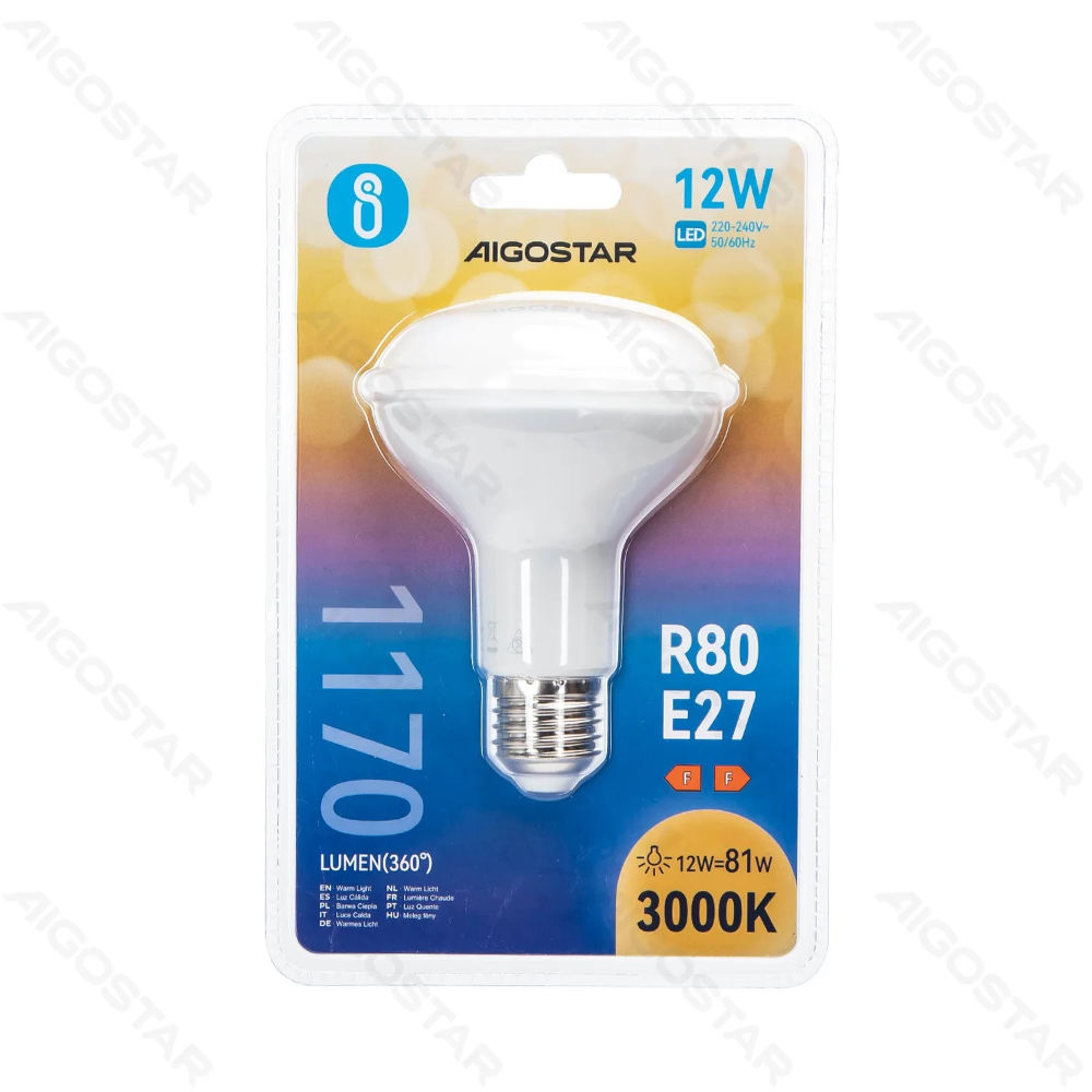 LAMPADINA LED R80 E27 12W - LUCE CALDA - 1170LMAigostar