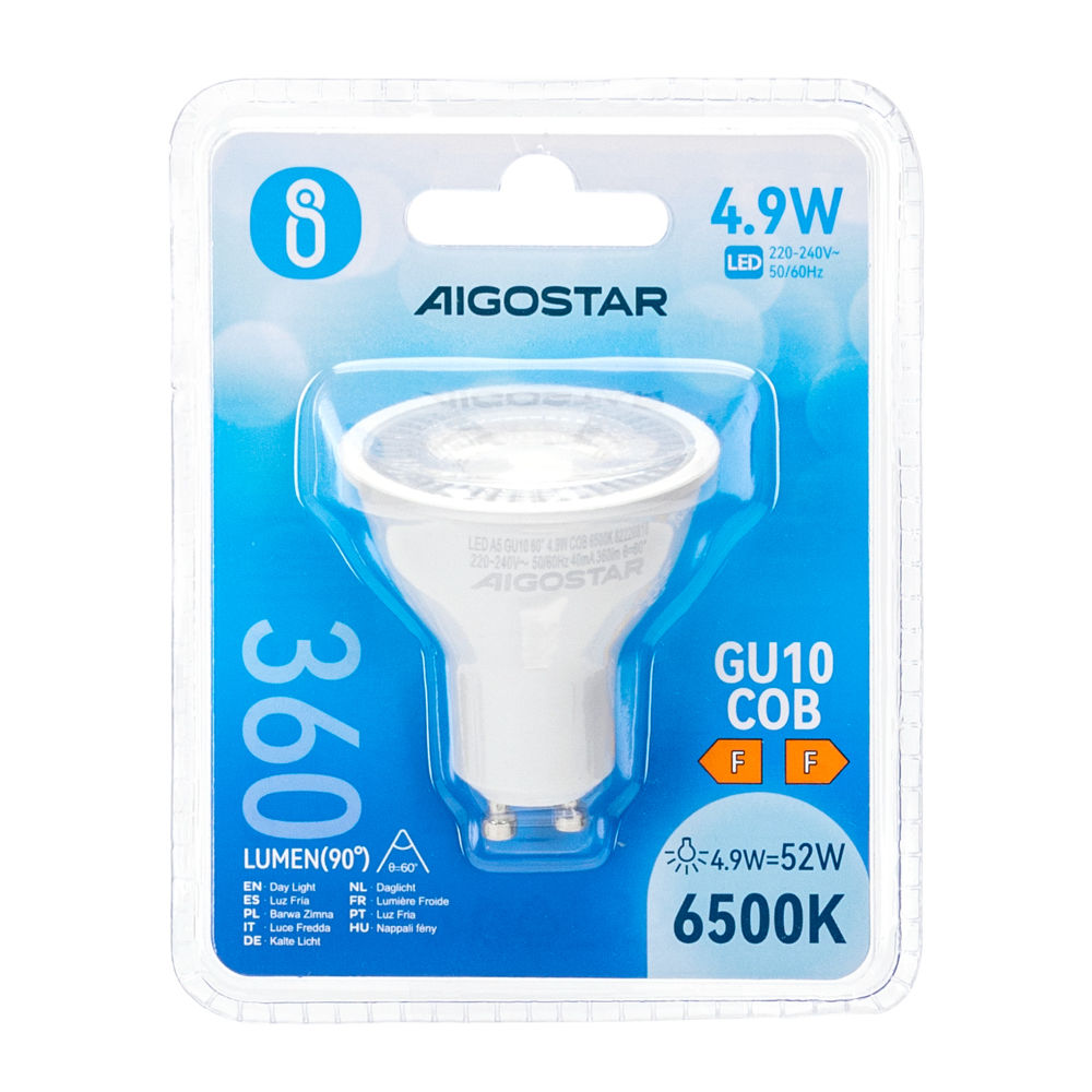 LAMPADINA LED GU10 COB 4.9W - LUCE FREDDA - 360LMAigostar