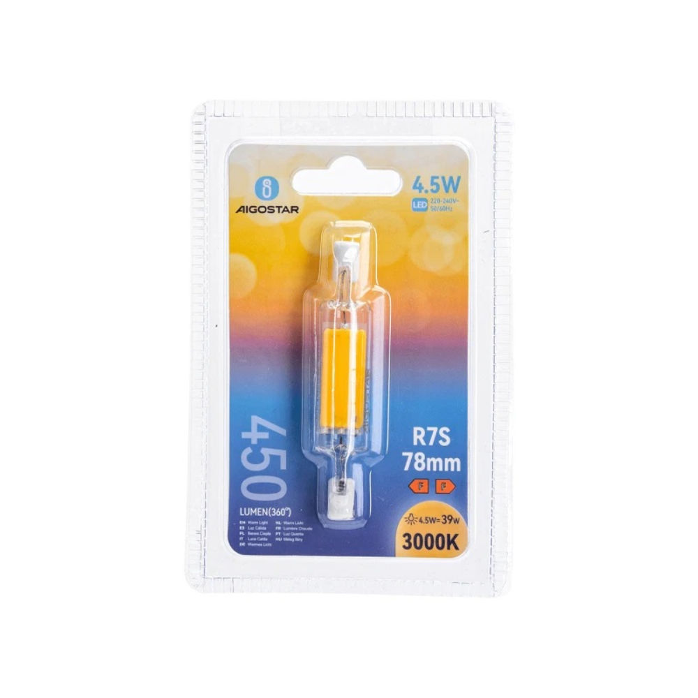 LAMPADINA LED R7S 4.5W - LUCE CALDA 450LM -  78MMAigostar