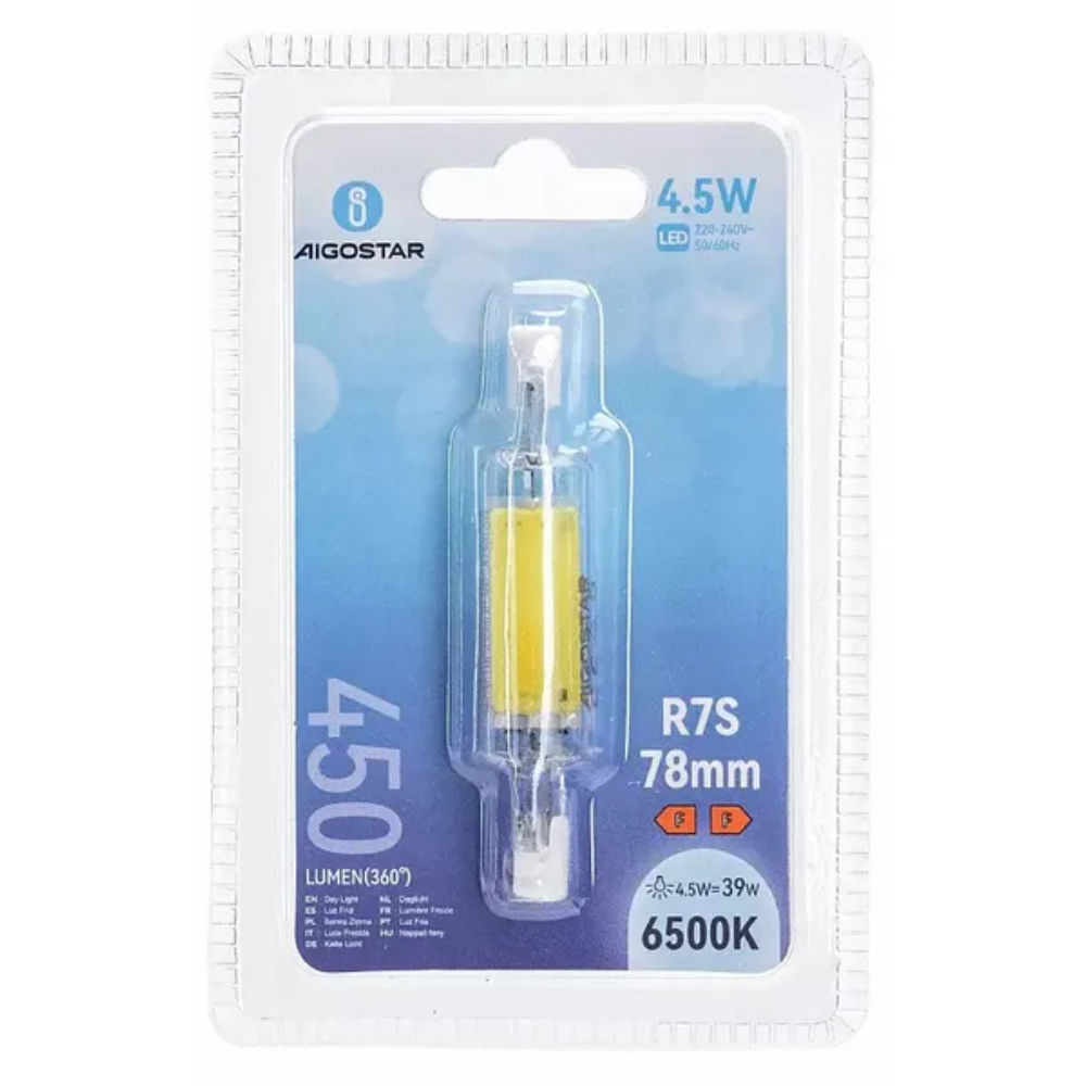 LAMPADINA LED R7S 4.5W - LUCE FREDDA 450LM - 78MMAigostar