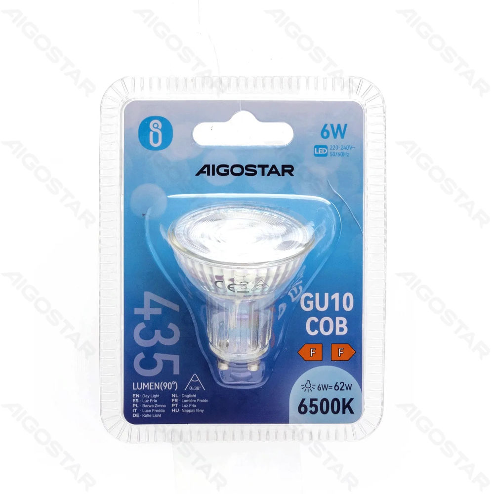 LED GU10 COB 6W - LUCE FREDDA 6500K - 435LMAigostar