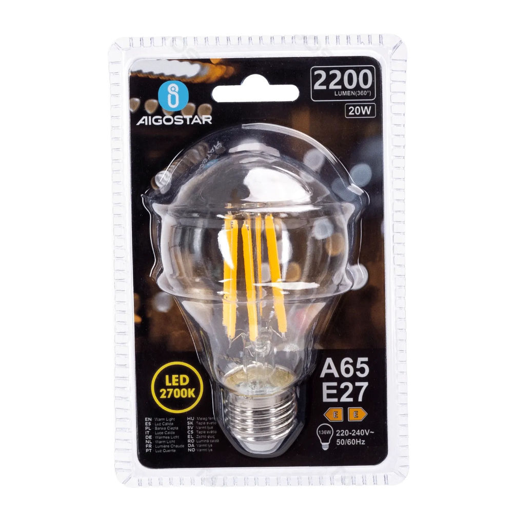 LAMPADINA LED A65 E27 20W - LUCE CALDA 2700KAigostar