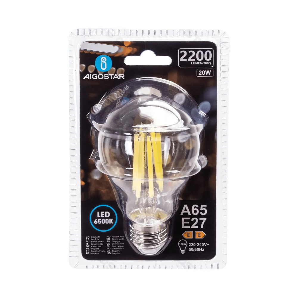 LAMPADINA LED A65 E27 20W - LUCE FREDDA 6500KAigostar