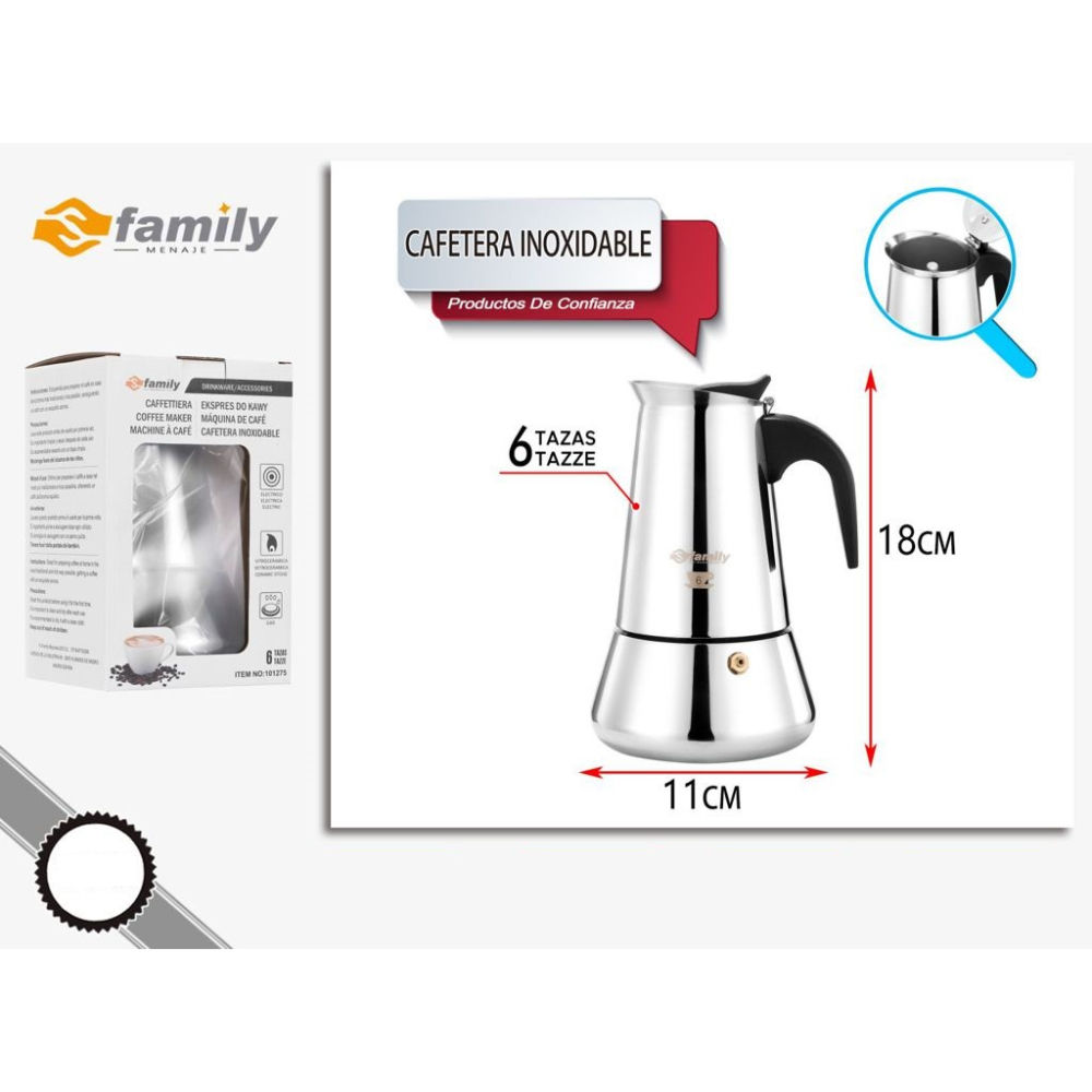 Sfamily Caffettiera Acciaio Inox - 6 TazzeS Family