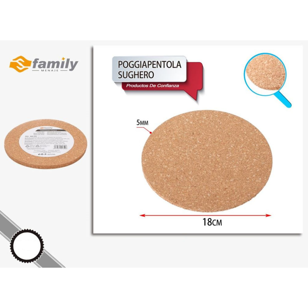 Sfamily Poggiapentola in Sughero 18cm - 2pzS Family