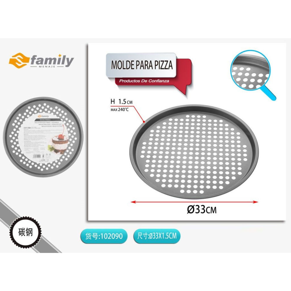 TEGLIA PER PIZZA FORATO 33*1,5CMS Family