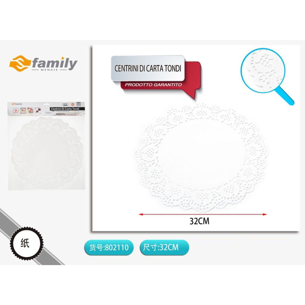 CENTRINI DI CARTA TONDI 32CMS Family