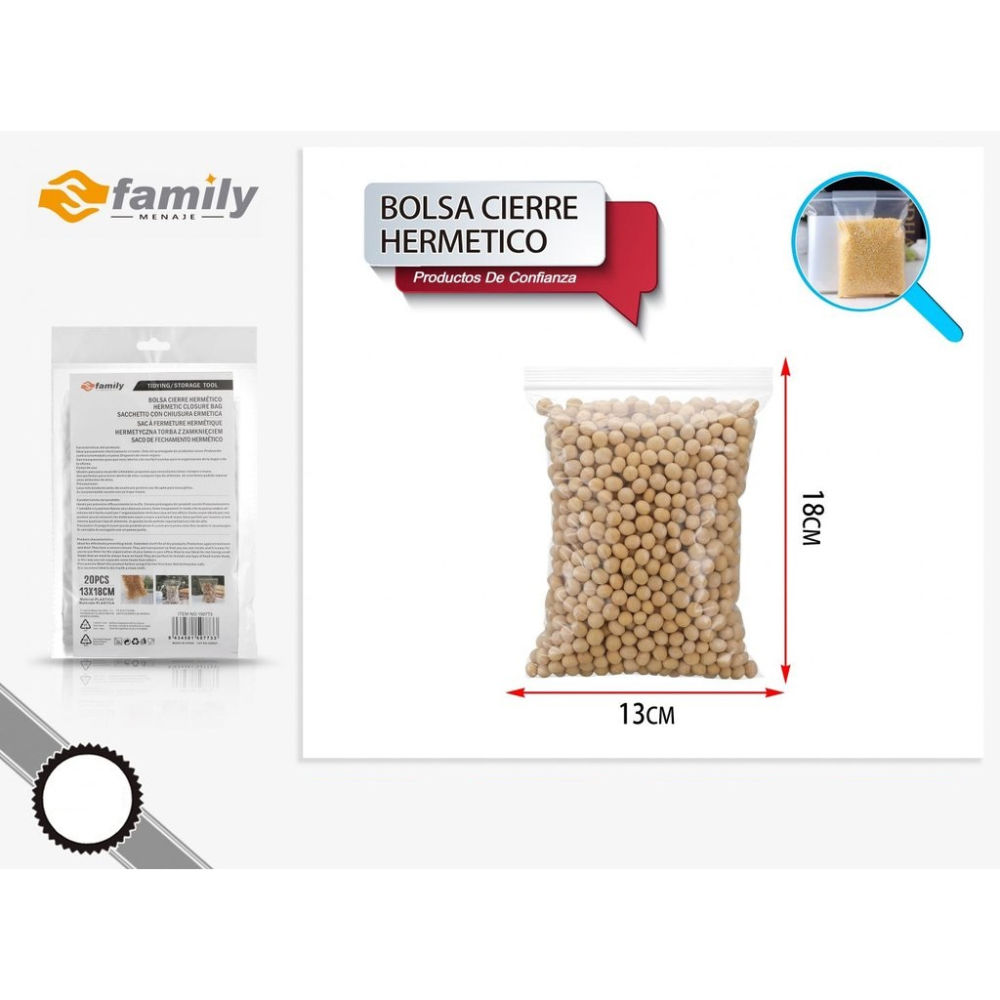 Sfamily Sacchetto con Chiusura Ermetica 13x18cm - 20pzS Family