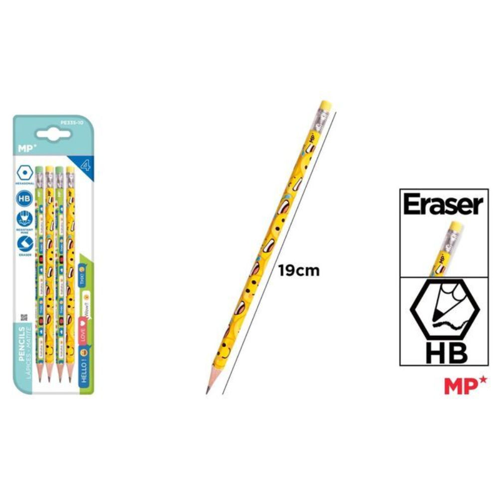 MP MATITE HB CON GOMMA HAPPY - 4PZMp