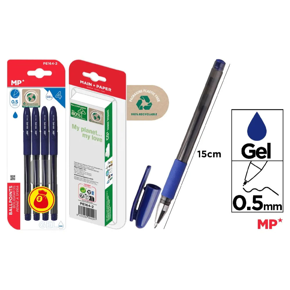 MP PENNA GEL 0.5MM BLU - 4PZMp