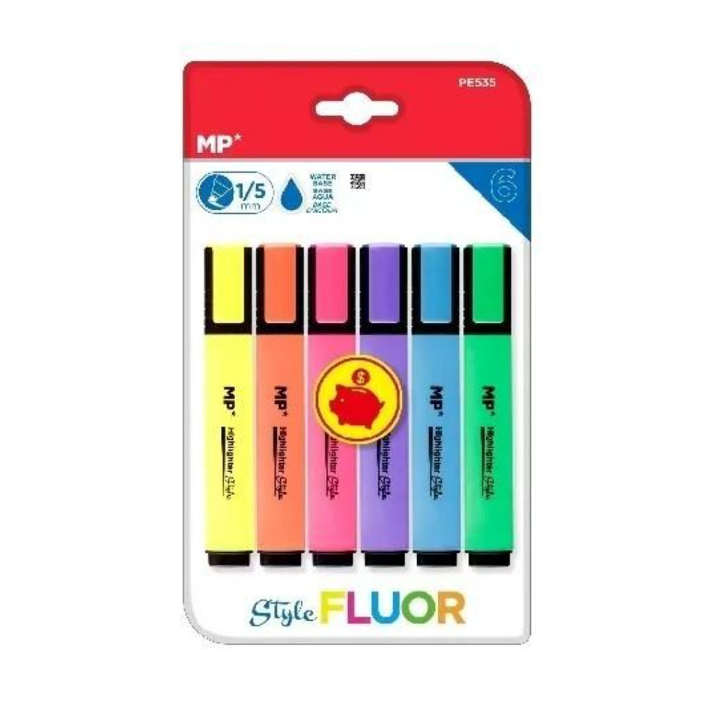 MP EVIDENZIATORE 1-5MM 6PZ COL. ASS. FLUOMp