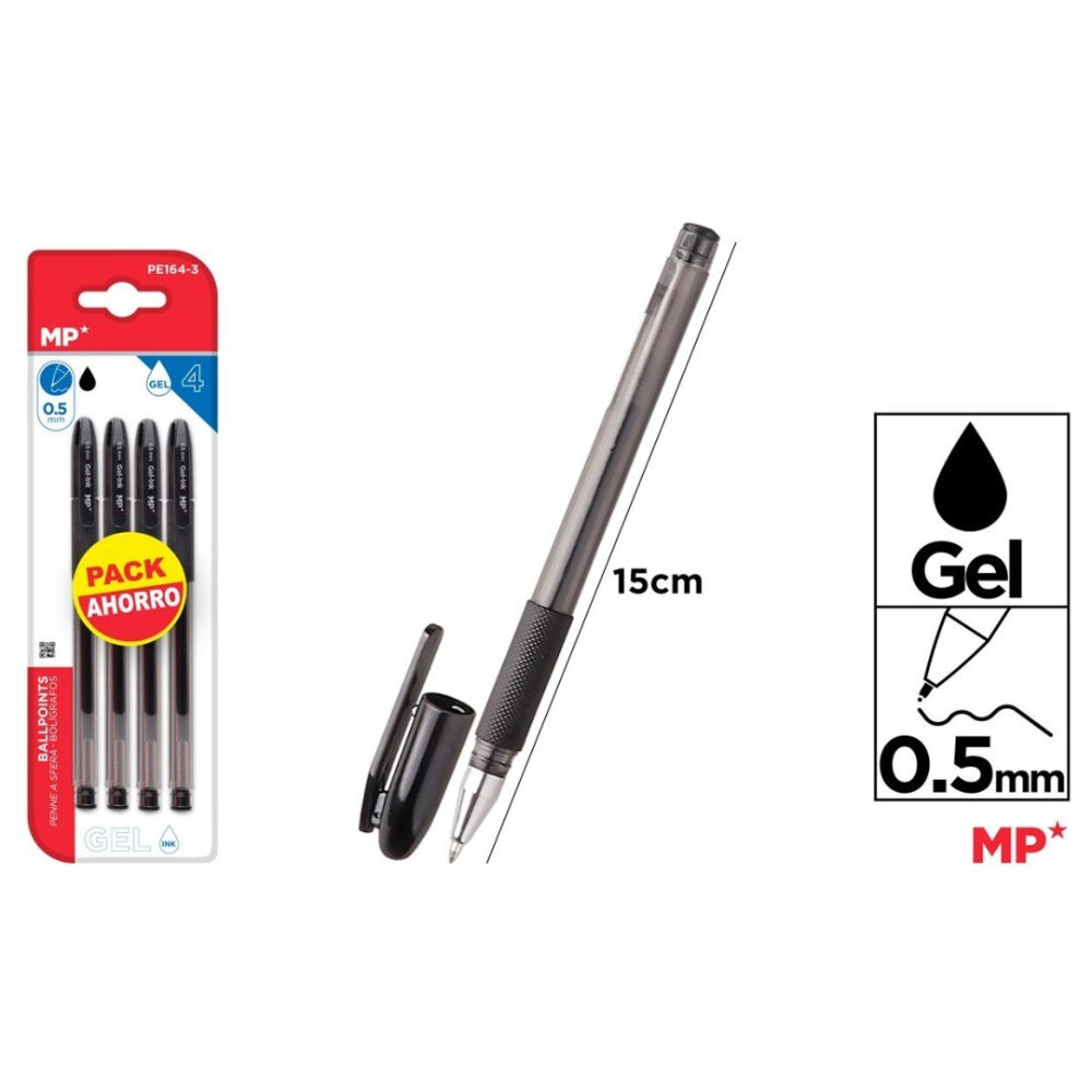 MP PENNA GEL 0.5MM NERO - 4PZMp