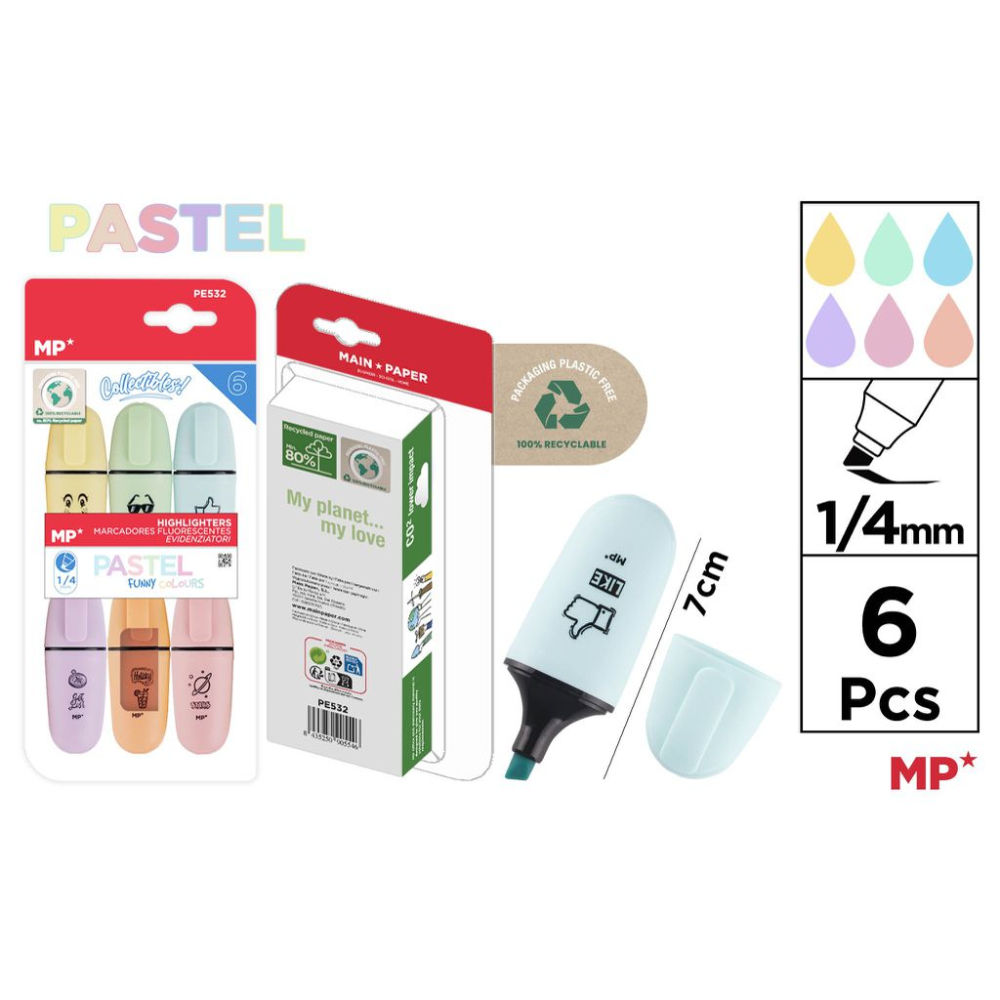 MP MINI EVIDENZIA OVALI 1-4MM 6PZ COL.ASS PASTELMp