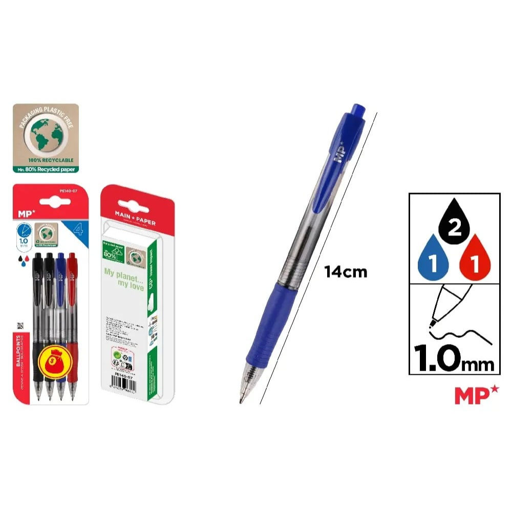 MP PENNA SCATTO 1.0MM 2*N/B/R - 4PZMp
