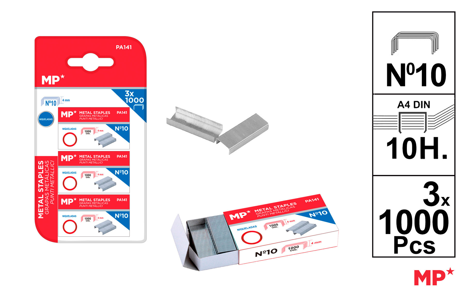 MP PUNTI METALLINI N°10 CONF. 3*1000PZMp