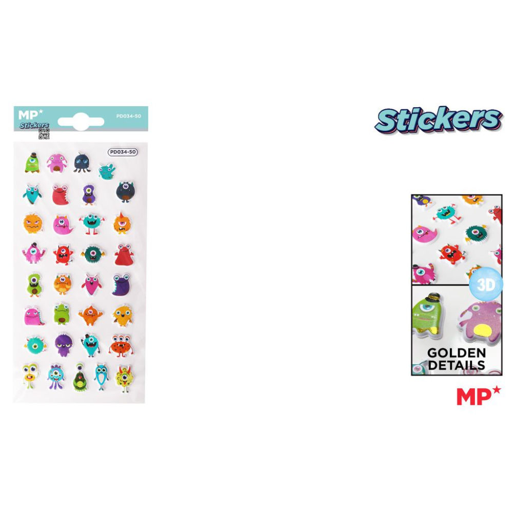 MP STICKERS 3D SOFT PD034/50 MONSTERMp