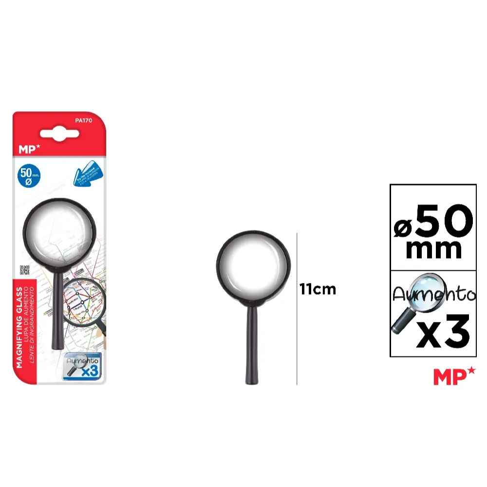 MP LENTE DI INGRANDIMENTO IN PLASTICA x3  - 50MMMp