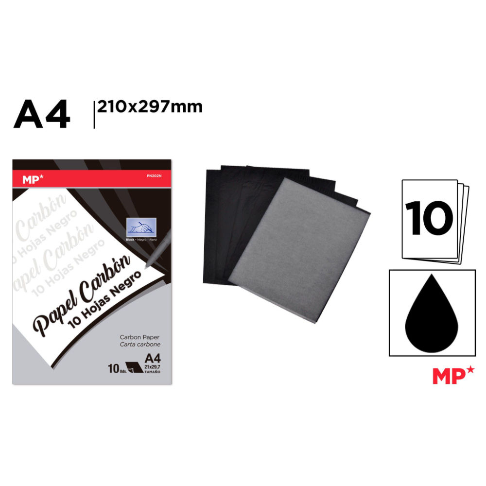MP CARTA CARBONE A4 10PZ NEROMp
