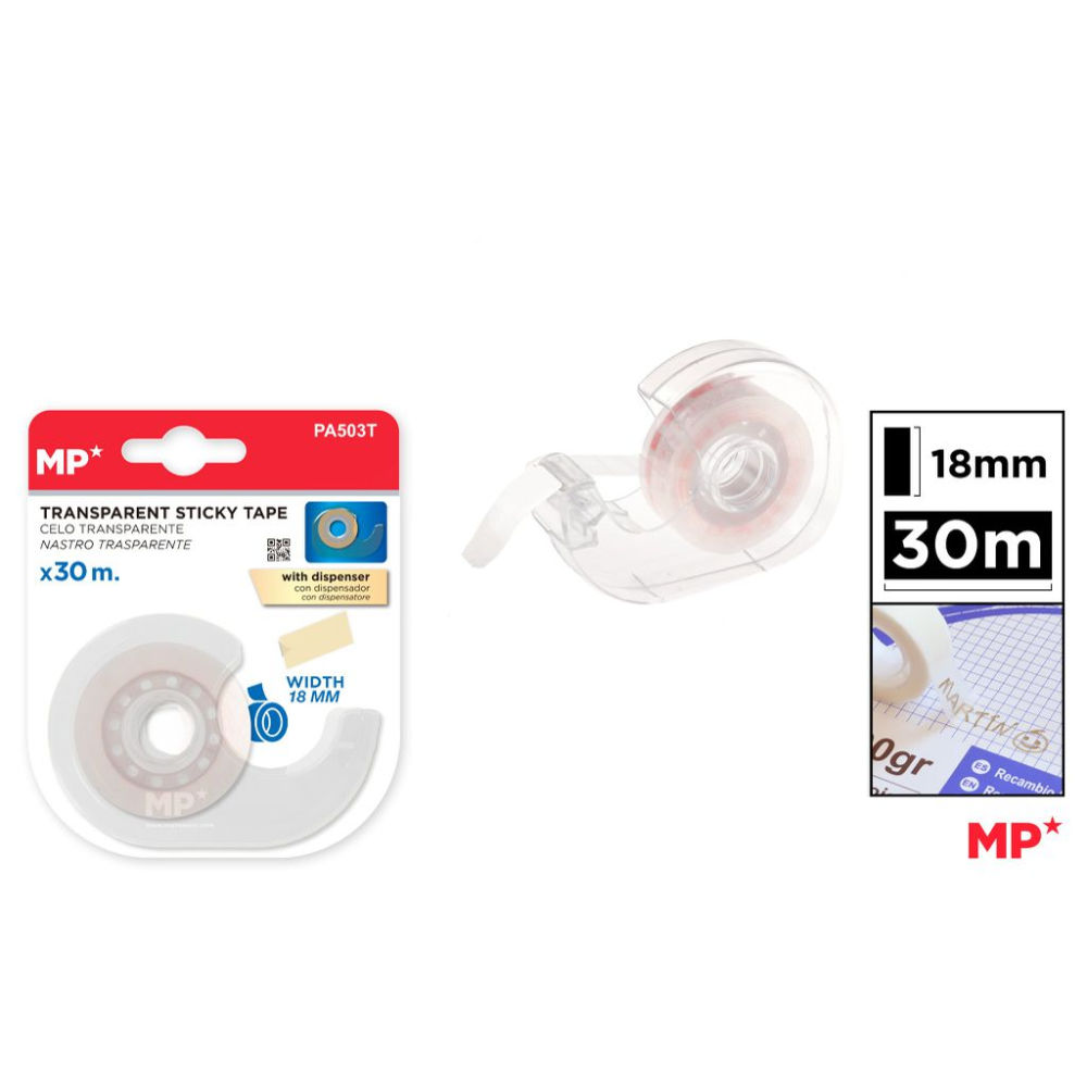 MP NASTRO ADESIVO + DISPENSER 18MMX30MMp