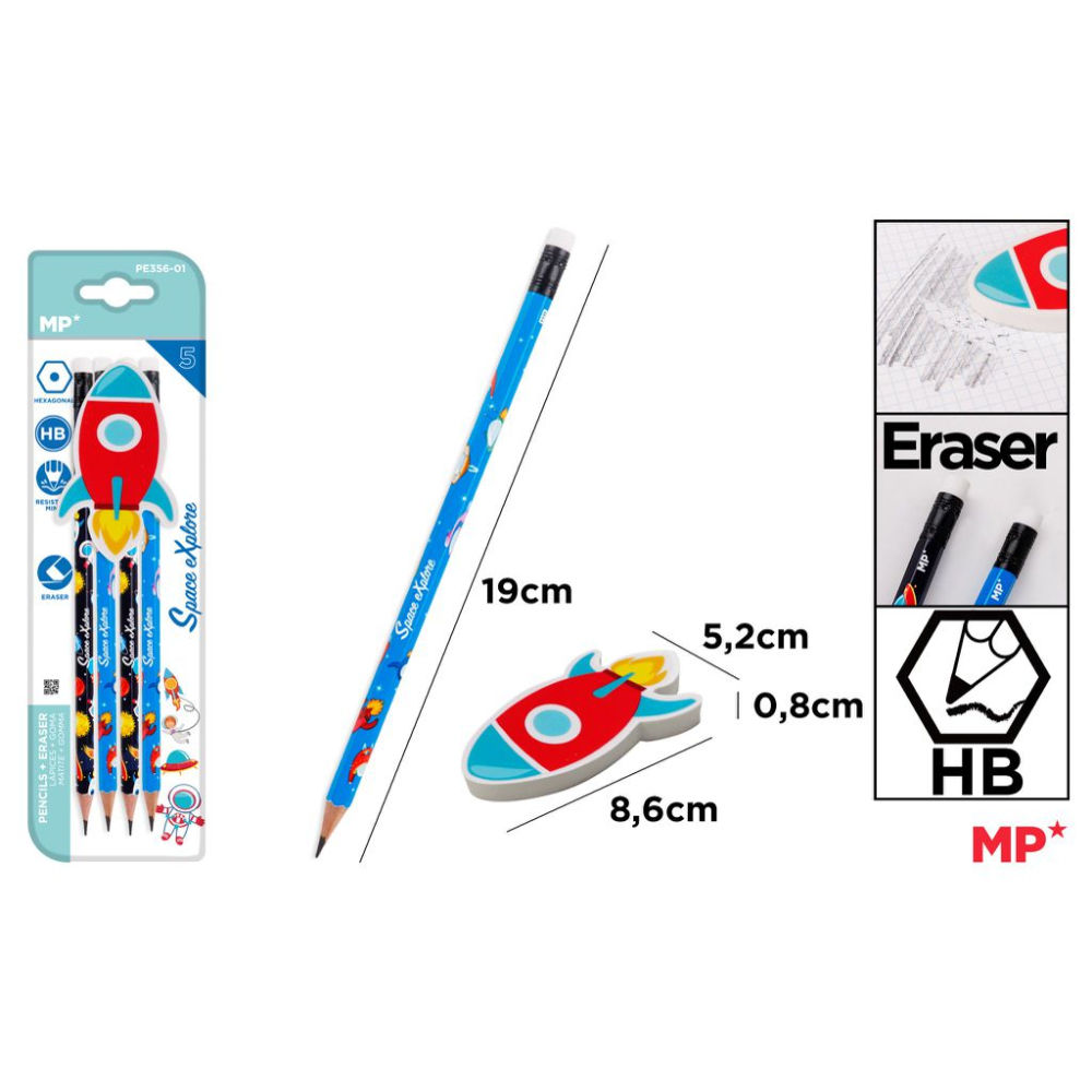 MP MATITE HB CON GOMMA 4PZMp